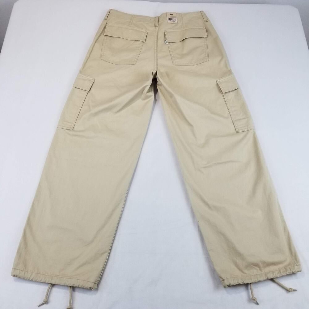 Levi's 94 Baggy Cargo Pants Women's 30x30 Loose Adjustable Hem Utility NWT Tan - Picture 2 of 14
